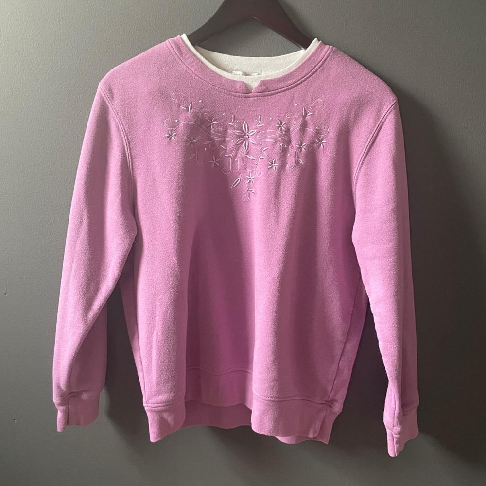 Purple Embroidered Sweater